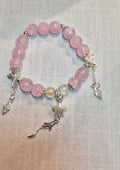 Pink Star Glass Bead Bracelet